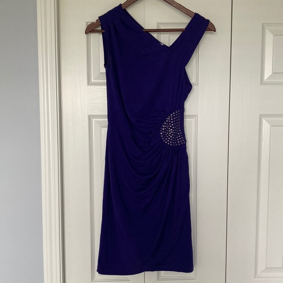 Asymmetrical Ruched Cocktail Dress - Picture 1 of 3